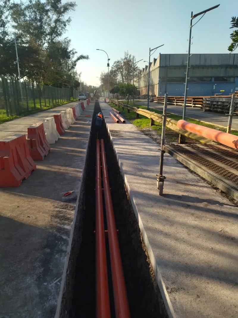 Canalización subterránea con ductos